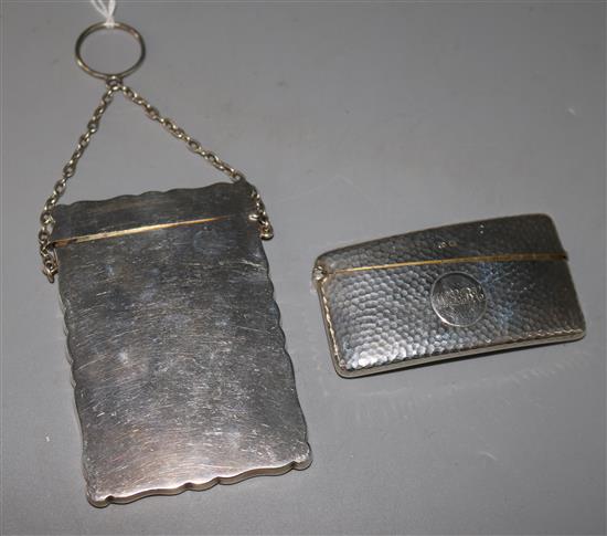 Two George V silver card cases. 3.75in et infra.